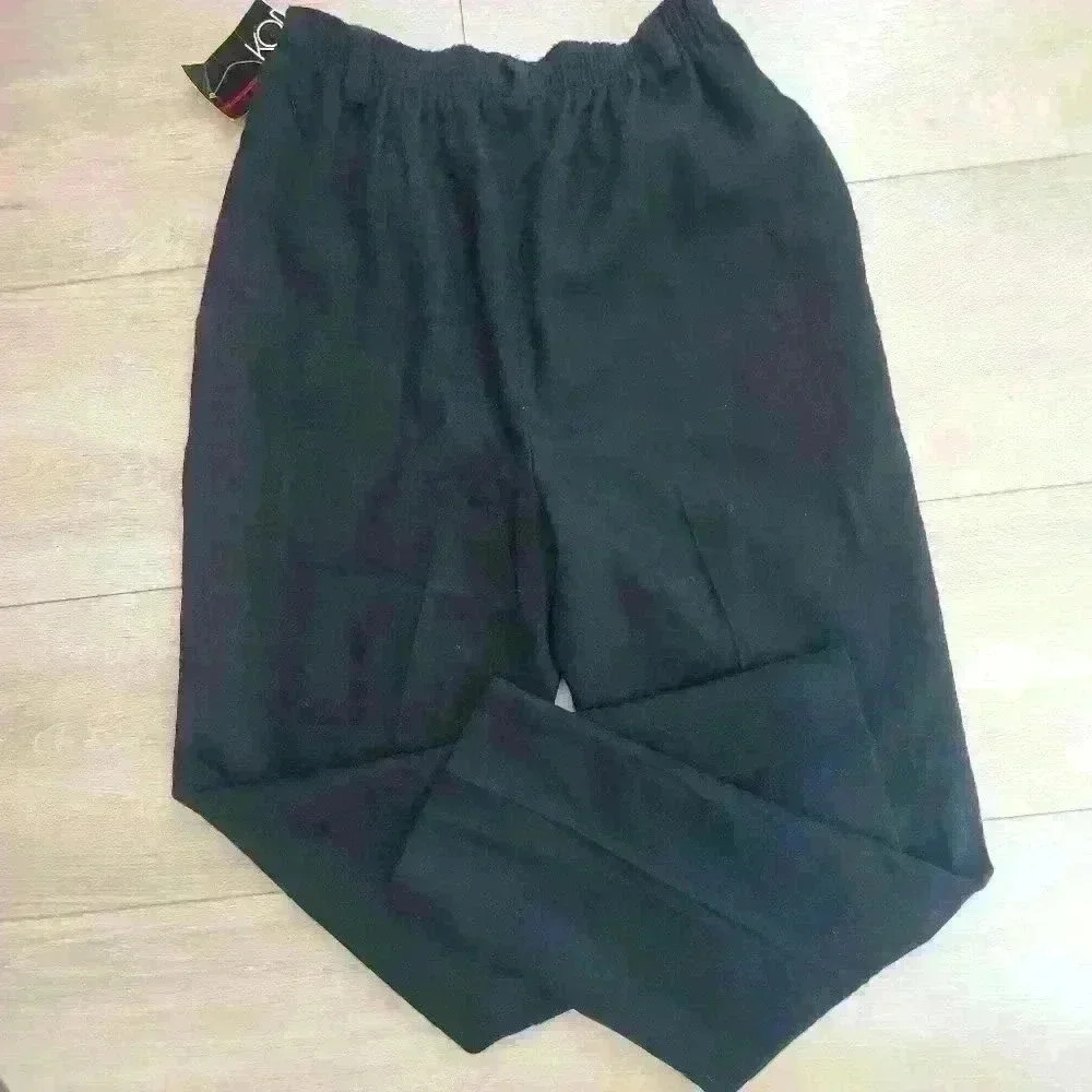 Koret vintage pants 8 NWT‎ 100% merino wool black tapered elastic waist lined - Picture 5 of 7